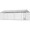 Dog Kennel Outdoor Dog Run Waterproof UV-Resist Cover Lockable Door Adjustable Bowls 20 x 7.5 x 6.5ft