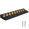 Rubber Curb Ramp 3.7" Rise Height Sidewalk Curb Ramp, 10" Width 39.4" Length Driveway Ramp for Curb, 15T Heavy Duty Rubber Ramp for Forklifts, Trucks