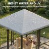 Lockable Dog House Kennel with Water-resistant Roof for Small and Medium Sized Pets, 4.6' x 4.6' x 5'