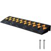 Rubber Curb Ramp 3.7" Rise Height Sidewalk Curb Ramp, 10" Width 39.4" Length Driveway Ramp for Curb, 15T Heavy Duty Rubber Ramp for Forklifts, Trucks
